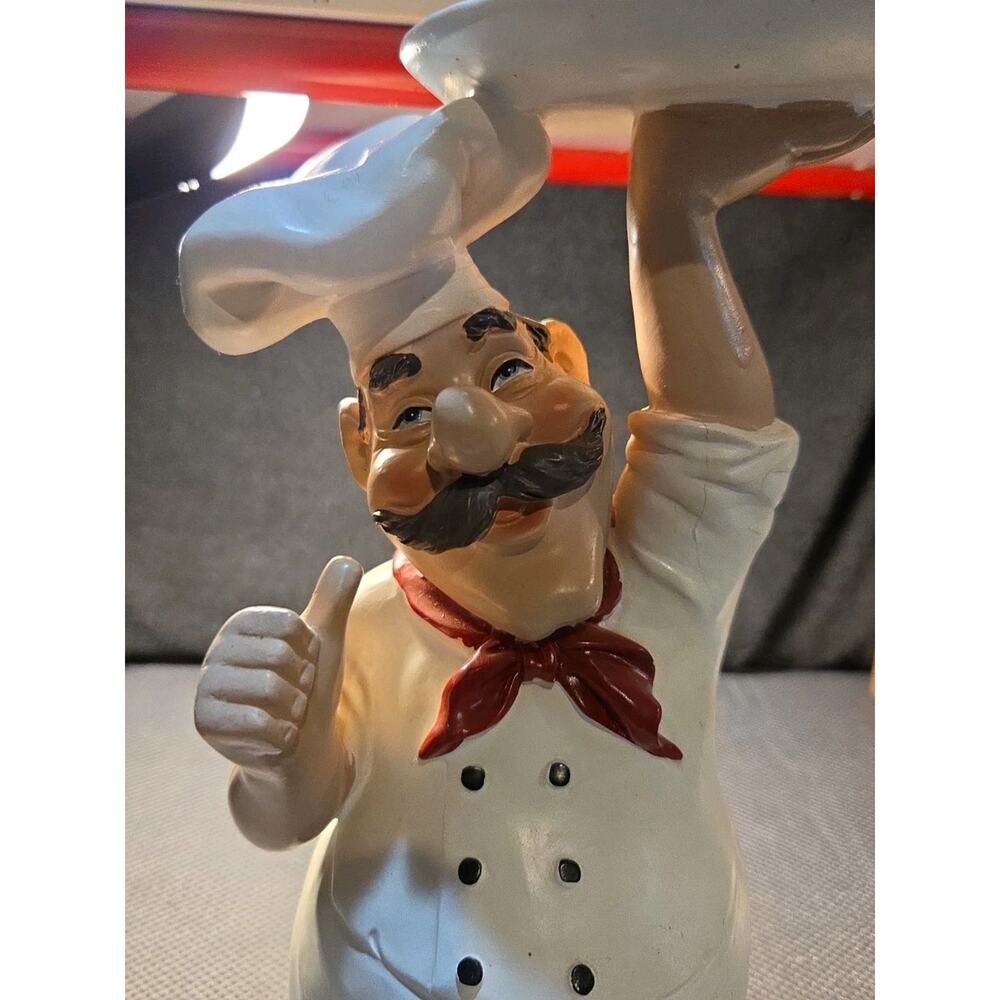 Chef Figurine Resin 13 Inches Tall Cute - Picture 3 of 7